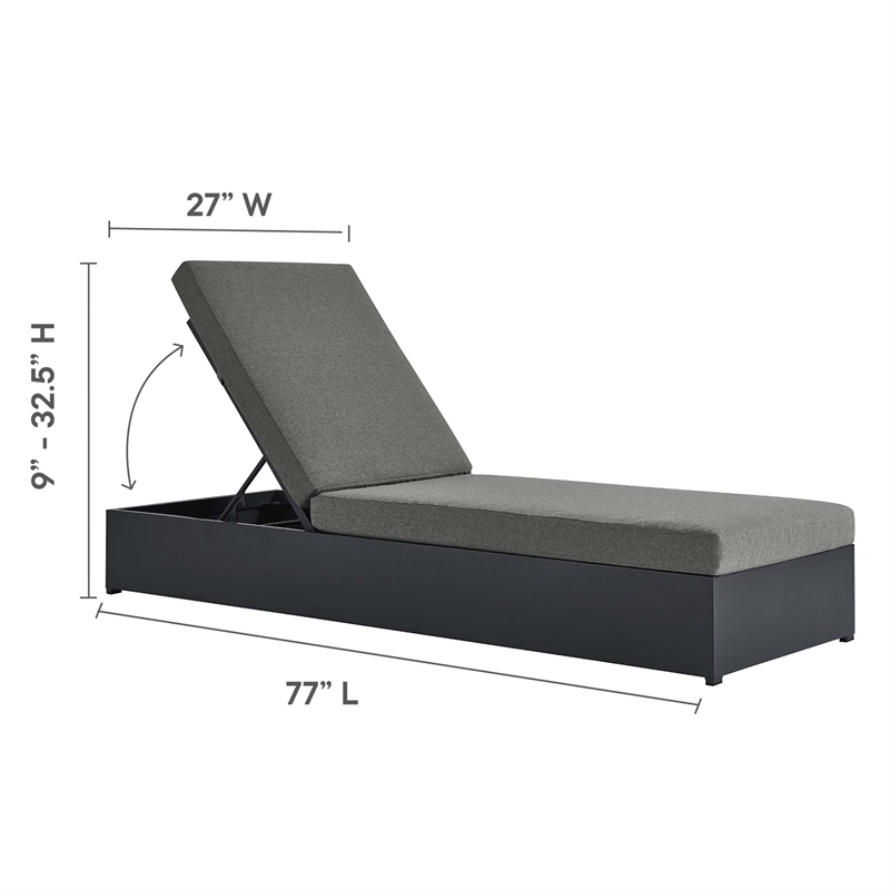 Tahoe 3-Piece Chaise Lounge Set in Gray Charcoal