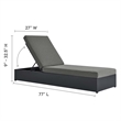 Tahoe 3-Piece Chaise Lounge Set in Gray Charcoal