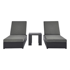Tahoe 3-Piece Chaise Lounge Set in Gray Charcoal