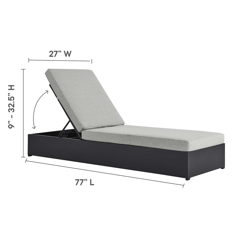 Tahoe 3-Piece Chaise Lounge Set in Gray Gray