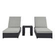 Tahoe 3-Piece Chaise Lounge Set in Gray Gray