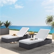 Tahoe 3-Piece Chaise Lounge Set in Gray White