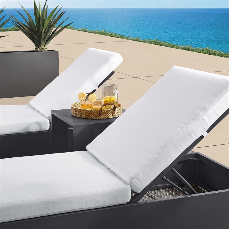 Tahoe 3-Piece Chaise Lounge Set in Gray White