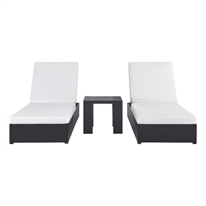 Tahoe 3-Piece Chaise Lounge Set in Gray White