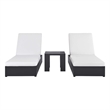 Tahoe 3-Piece Chaise Lounge Set in Gray White