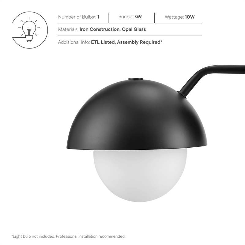 Eclipse Wall Sconce in Black