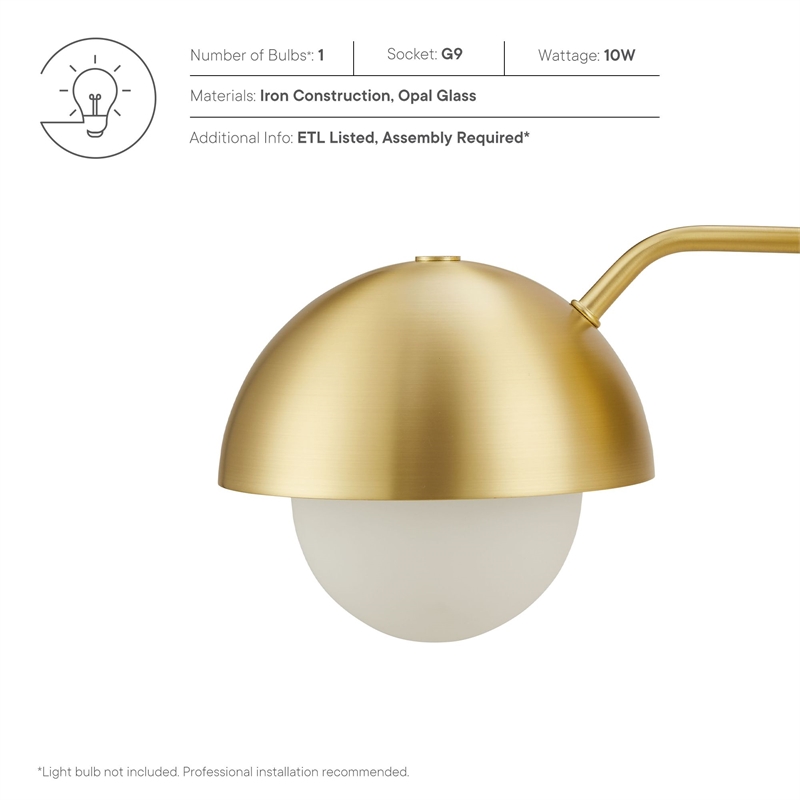 eclipse wall sconce in brass