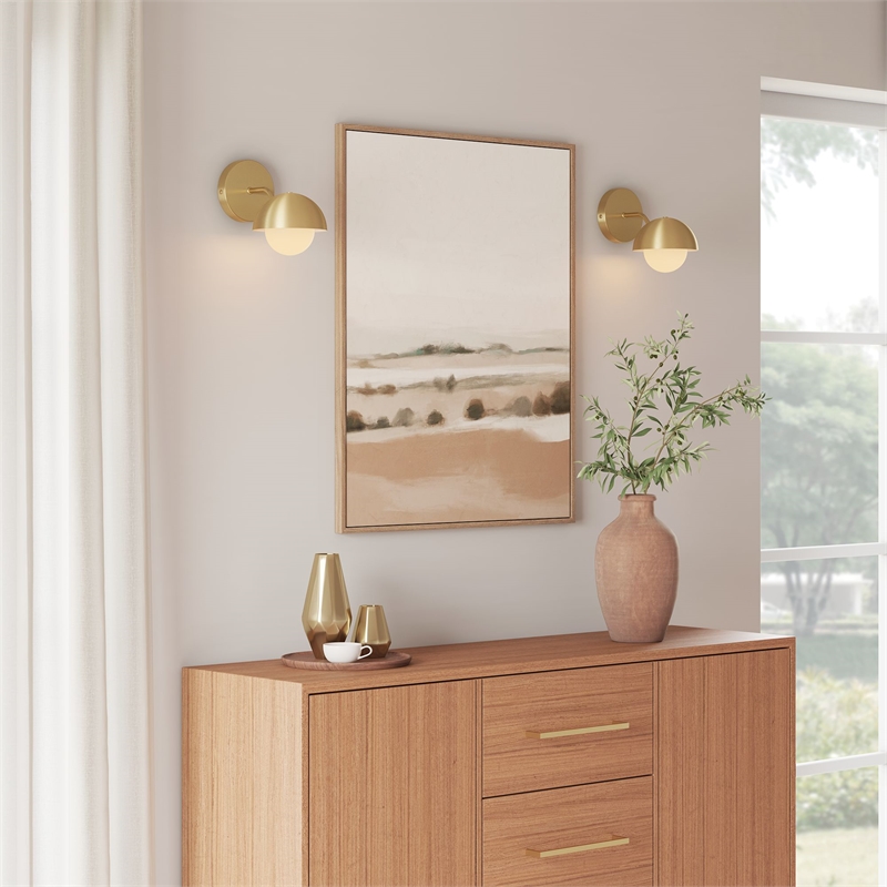 eclipse wall sconce in brass