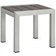 Modway Shore Chaise Lounge Chair and Side Table in Silver Black Turquoise