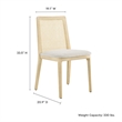 Monarch Dining Side Chair in Antique White Natural Heathered Weave Ivory