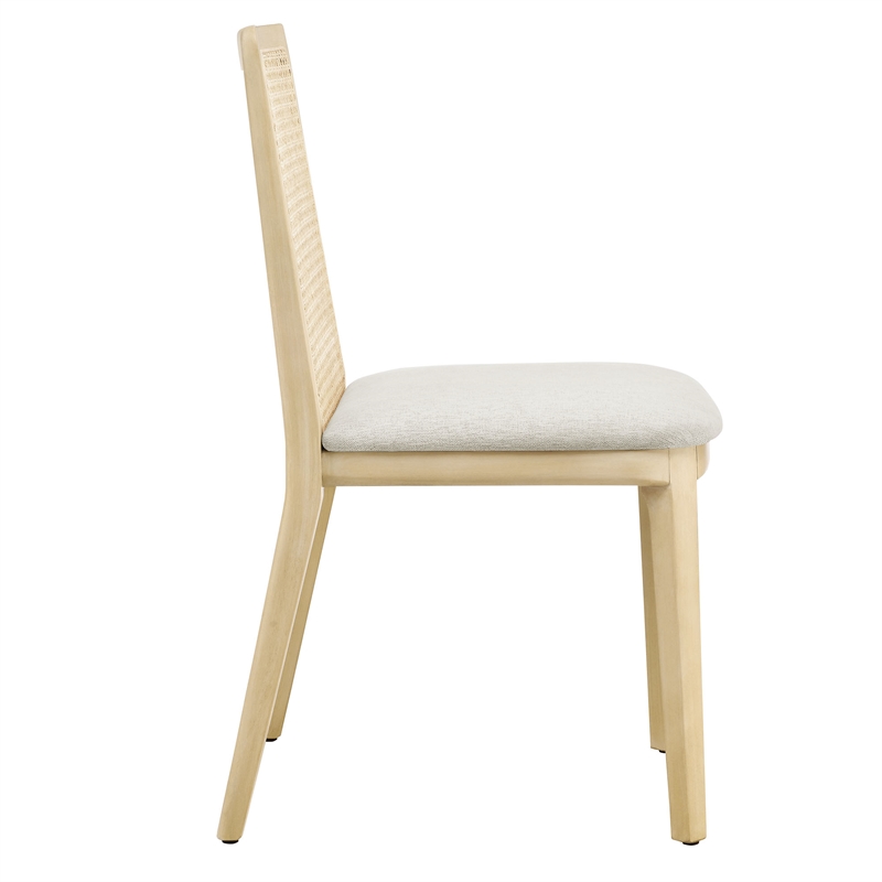 Monarch Dining Side Chair in Antique White Natural Heathered Weave Ivory