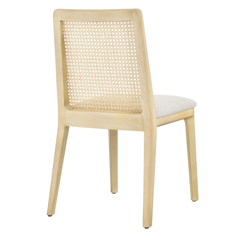 Monarch Dining Side Chair in Antique White Natural Heathered Weave Ivory