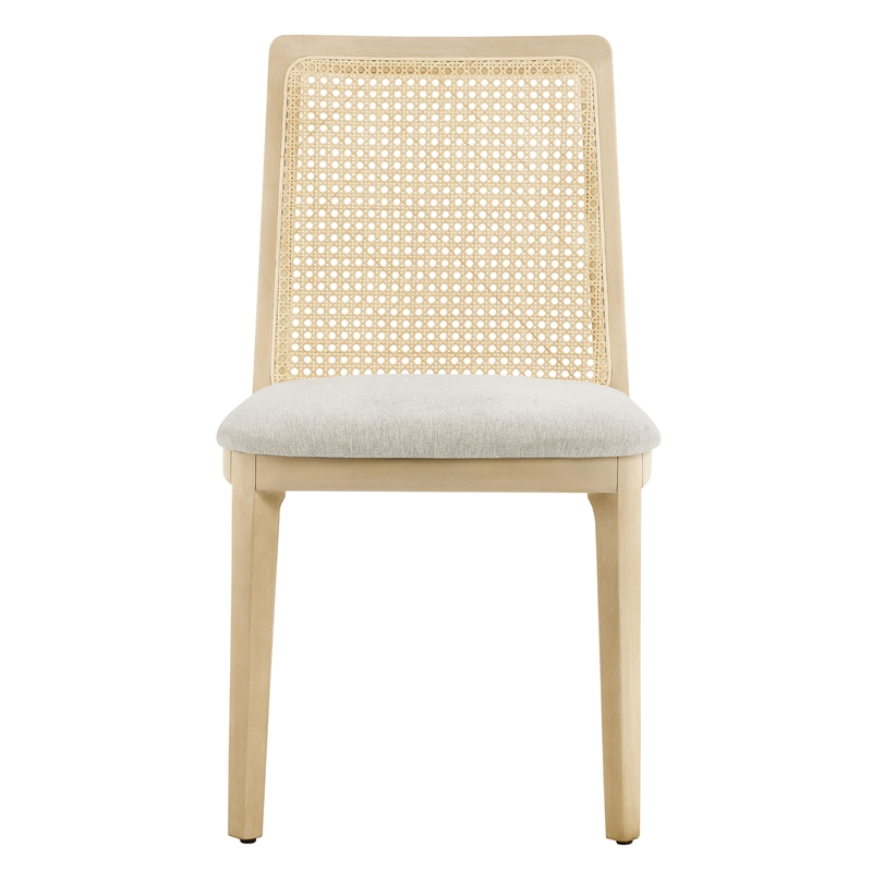 Monarch Dining Side Chair in Antique White Natural Heathered Weave Ivory