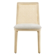 Monarch Dining Side Chair in Antique White Natural Heathered Weave Ivory