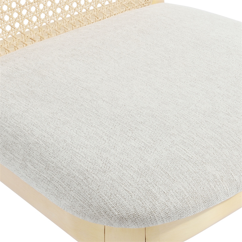 Monarch Dining Side Chair in Antique White Natural Heathered Weave Ivory