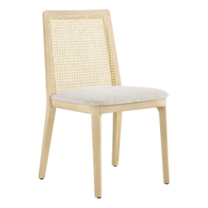 Monarch Dining Side Chair in Antique White Natural Heathered Weave Ivory