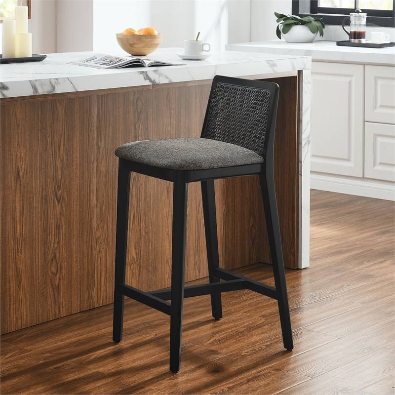 Monarch Counter Stool in Black Black Gray