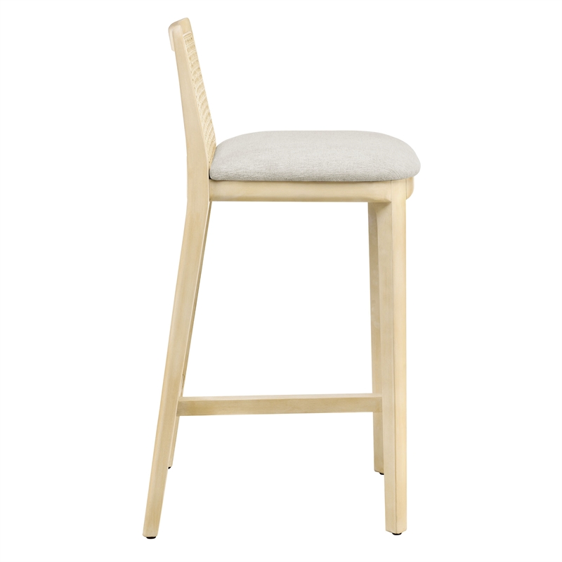Monarch Counter Stool in Antique White Natural Heathered Weave Ivory