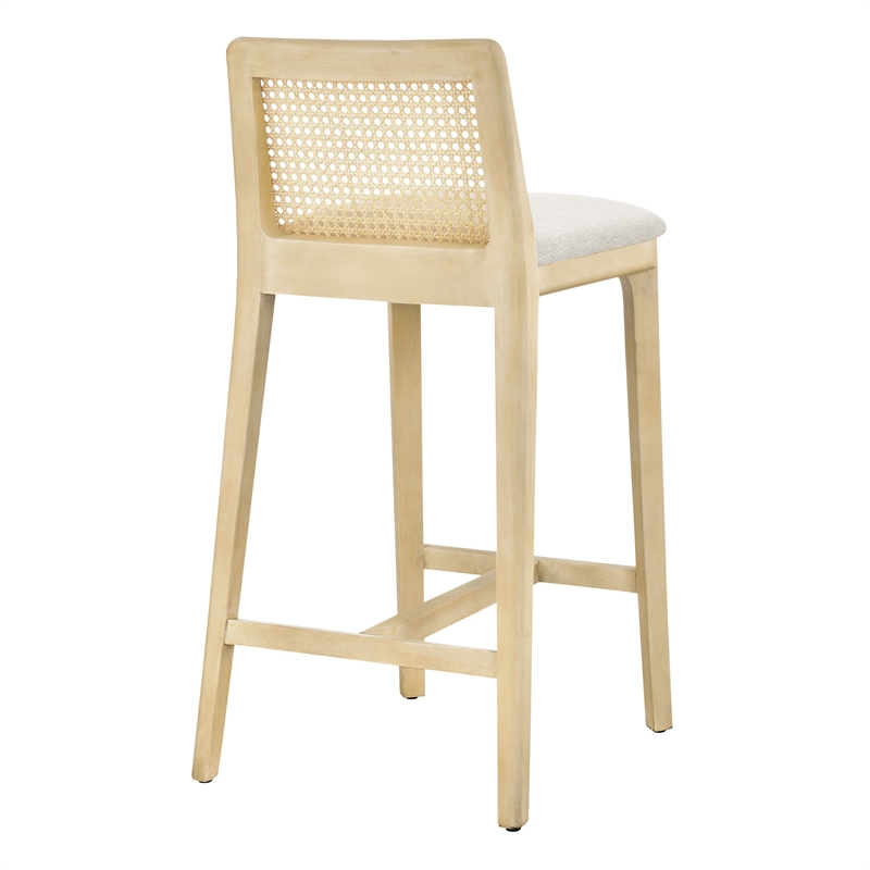 Monarch Counter Stool in Antique White Natural Heathered Weave Ivory