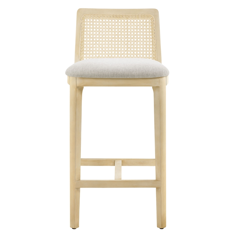 Monarch Counter Stool in Antique White Natural Heathered Weave Ivory