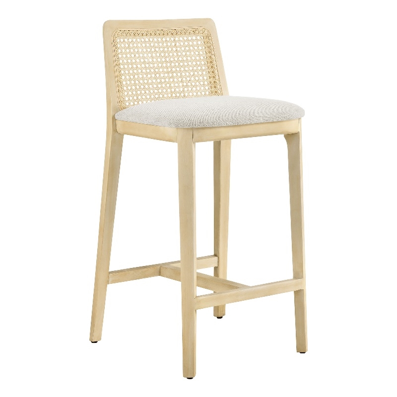 Monarch Counter Stool in Antique White Natural Heathered Weave Ivory