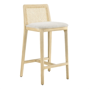 Monarch Counter Stool in Antique White Natural Heathered Weave Ivory