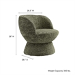 Modway Vesta Chenille Fabric Upholstered Swivel Chair in Basil