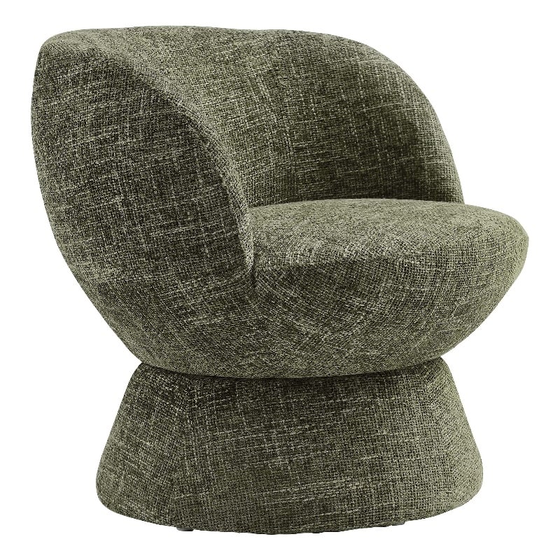 Modway Vesta Chenille Fabric Upholstered Swivel Chair in Basil
