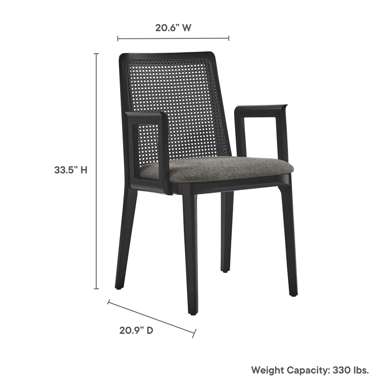 Monarch Dining Armchair in Black Black Gray