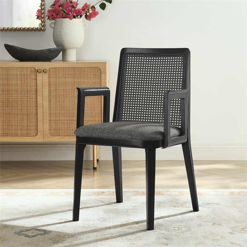 Monarch Dining Armchair in Black Black Gray