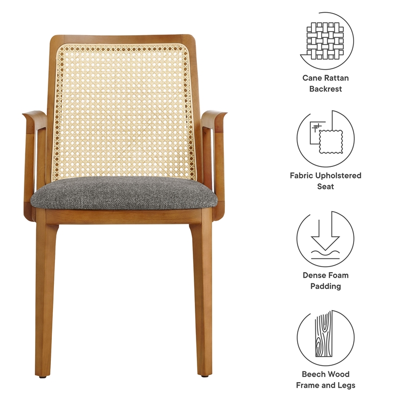 Monarch Dining Armchair in Honey Natural Gray
