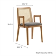 Monarch Dining Armchair in Honey Natural Gray