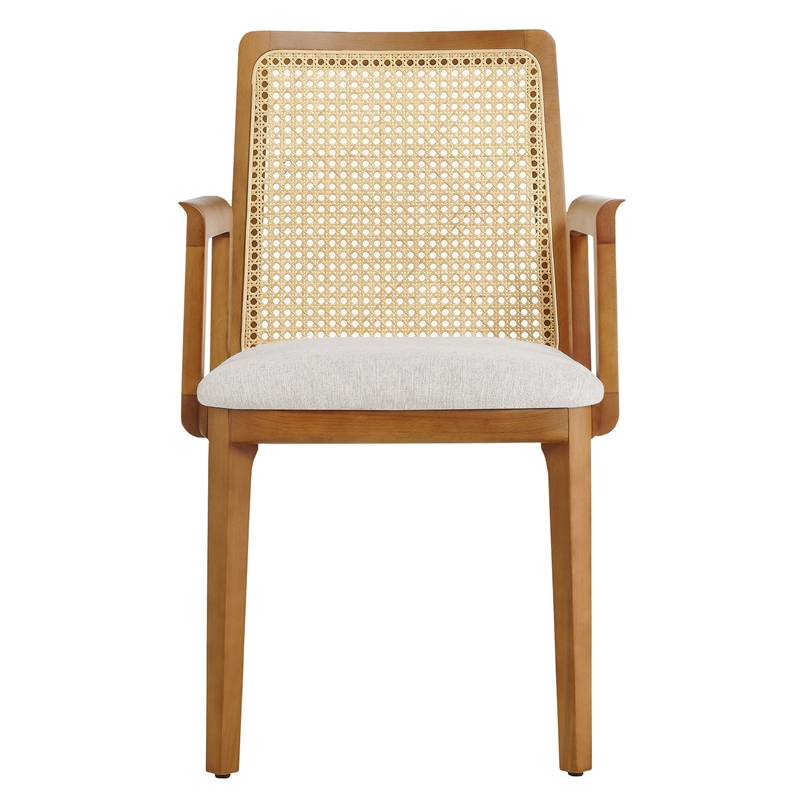 Monarch Dining Armchair in Honey Natural Heathered Weave Ivory