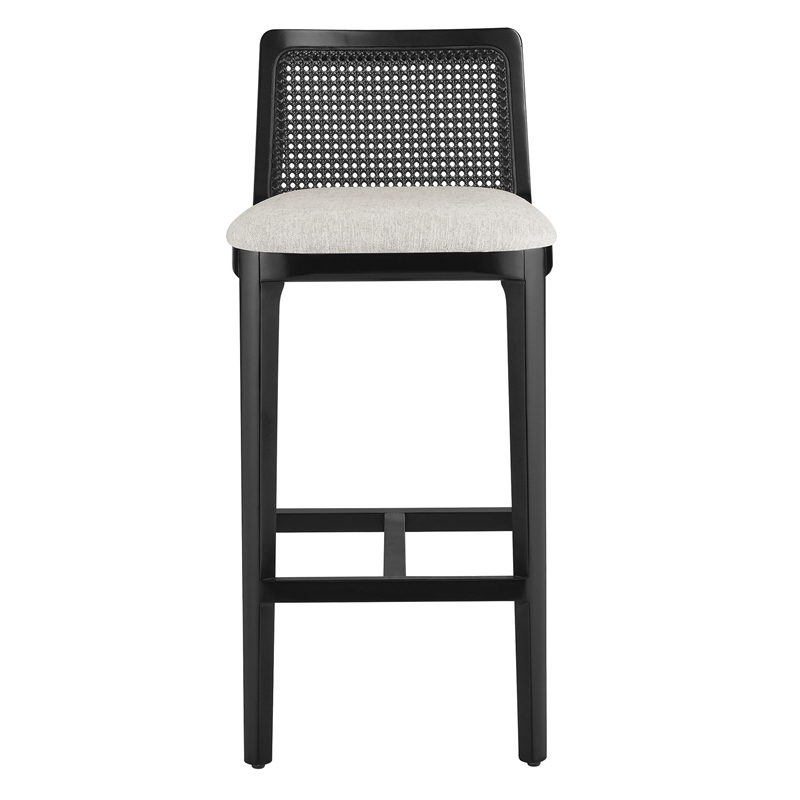 Monarch Bar Stool in Black Black Heathered Weave Ivory