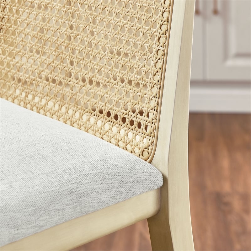 Monarch Bar Stool in Antique White Natural Heathered Weave Ivory