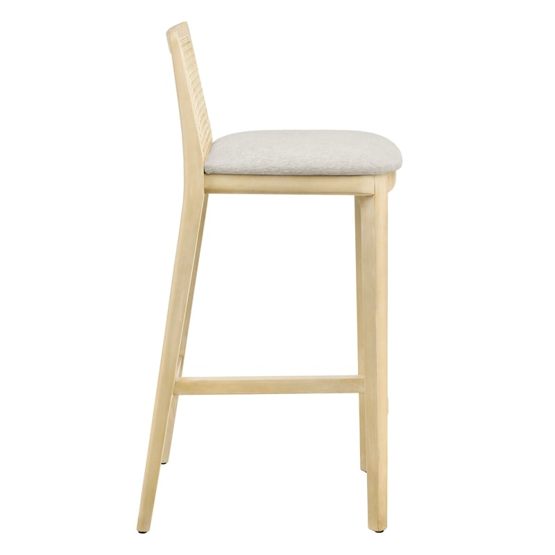Monarch Bar Stool in Antique White Natural Heathered Weave Ivory
