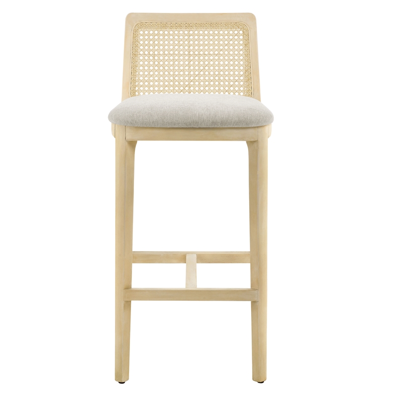 Monarch Bar Stool in Antique White Natural Heathered Weave Ivory