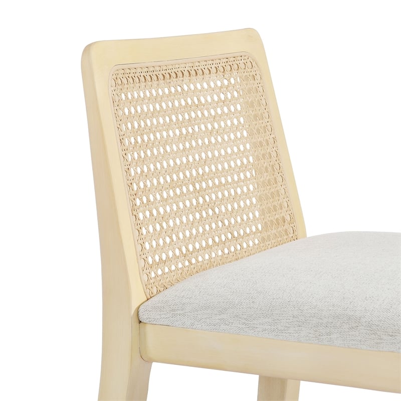 Monarch Bar Stool in Antique White Natural Heathered Weave Ivory