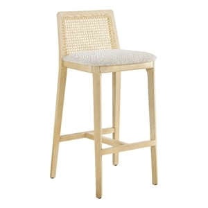 Monarch Bar Stool in Antique White Natural Heathered Weave Ivory