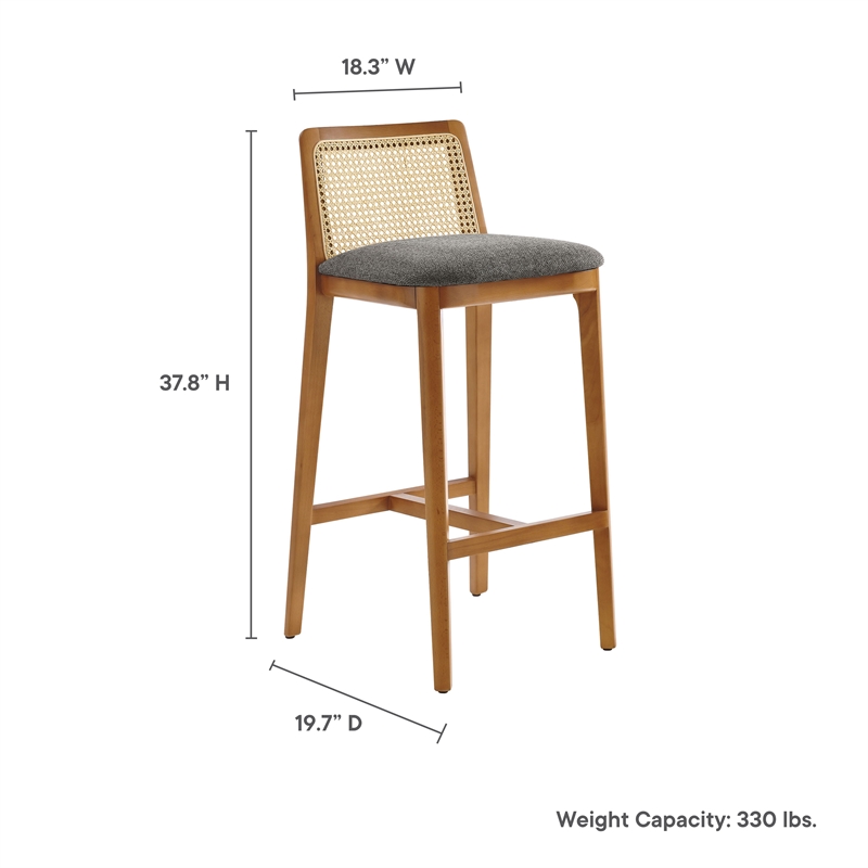 Monarch Bar Stool in Honey Natural Gray