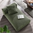 Modway Solace Modular Corduroy Upholstered Armless Chaise Lounge in Fern