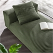 Modway Solace Modular Corduroy Upholstered Armless Chaise Lounge in Fern