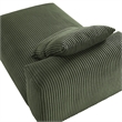 Modway Solace Modular Corduroy Upholstered Armless Chaise Lounge in Fern