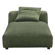 Modway Solace Modular Corduroy Upholstered Armless Chaise Lounge in Fern