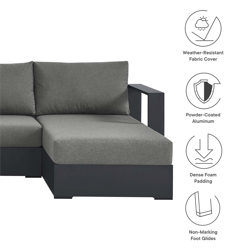 Tahoe 4-Piece Sectional Sofa Set in Gray Charcoal