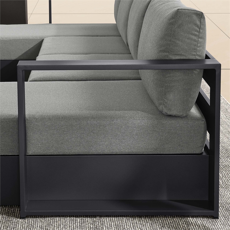 Tahoe 4-Piece Sectional Sofa Set in Gray Charcoal