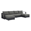 Tahoe 4-Piece Sectional Sofa Set in Gray Charcoal