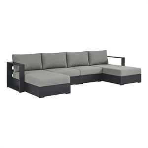 Tahoe 4-Piece Sectional Sofa Set in Gray Gray