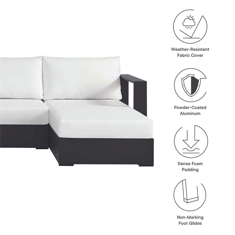 Tahoe 4-Piece Sectional Sofa Set in Gray White
