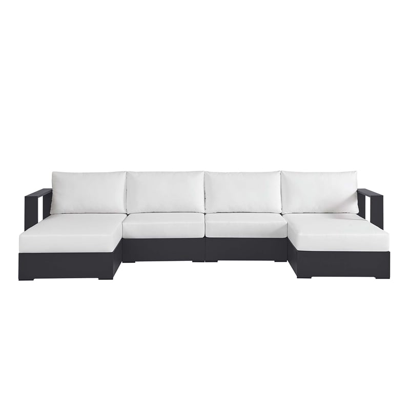 Tahoe 4-Piece Sectional Sofa Set in Gray White